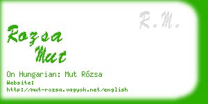 rozsa mut business card
